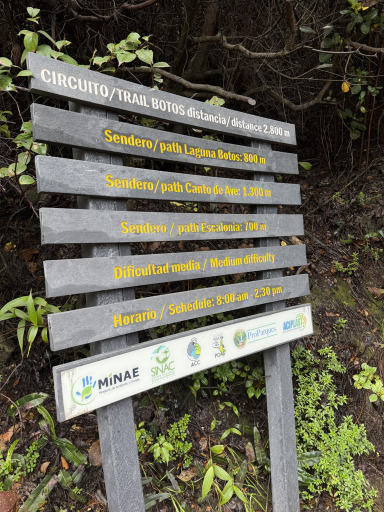 Sentiers disponibles au volcan Poás